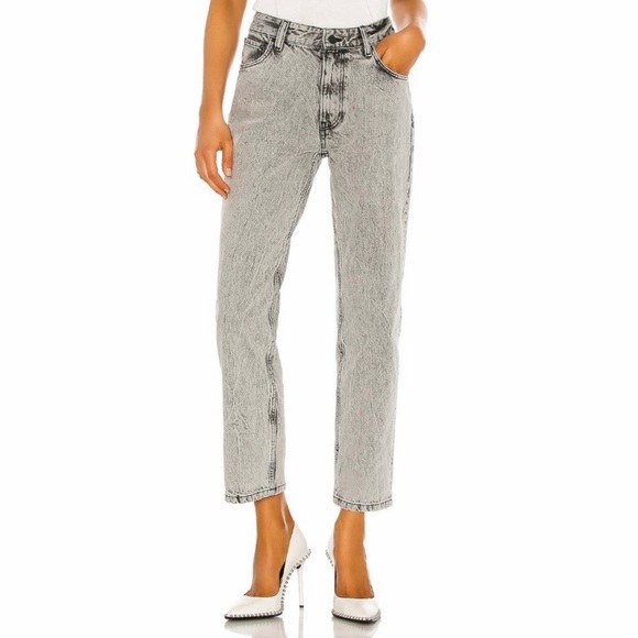 Anine Bing Denim - Anine Bing Etta Jean Grey Straight Leg High Rise